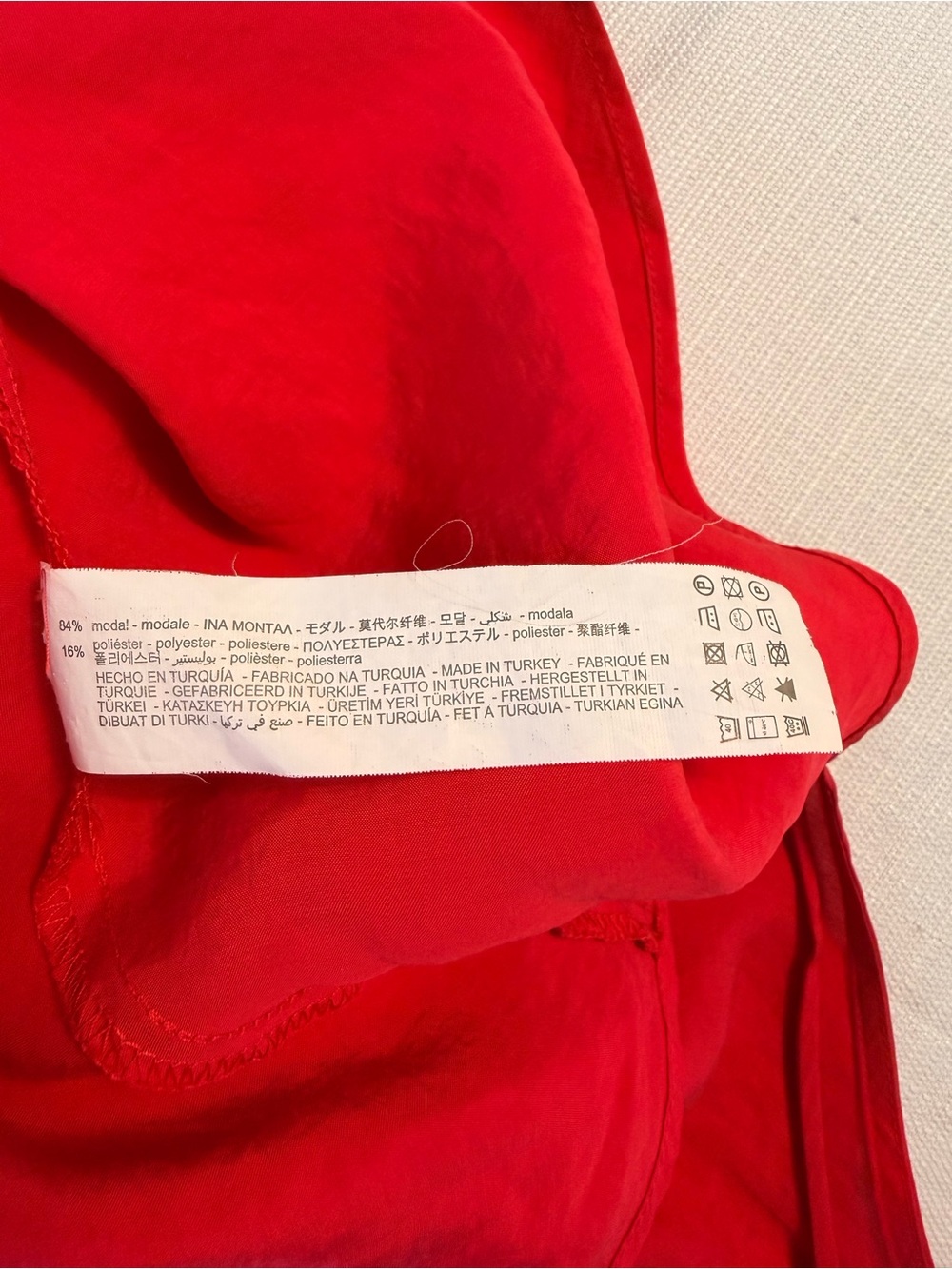 Zara Red Satin Slip Dress with V-Neck and Spaghetti Straps - Picture 7 of 7